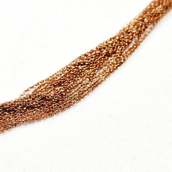 14K Rose Gold over 925 Sterling Silver multi-chain necklace w/lobster clasp 20" - Picture 3 of 5